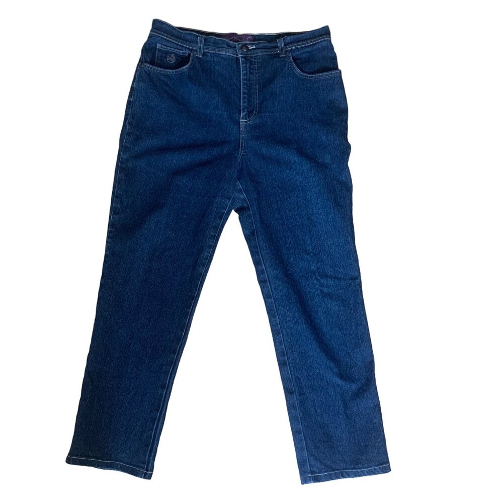 Christopher & Banks Womens Cropped  Straight Leg Jeans Size 12 Blue Denim 32”x26